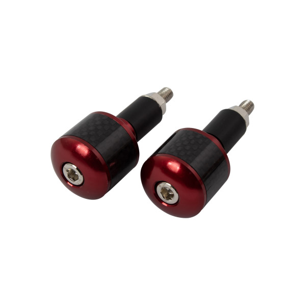 bike it Bike it red 18mm bar ends with carbon fibre insert